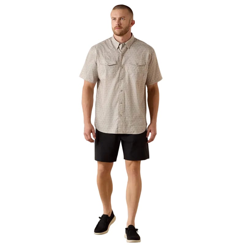 ARIAT Shirts Ariat Men's Island Fossil Printed Western VentTek Snap Shirt 10071045