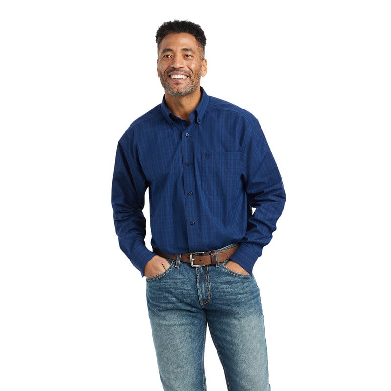 ARIAT Shirts Ariat Men's Pro Series Gidion Peacoat Classic Fit Long Sleeve Shirt 10042375
