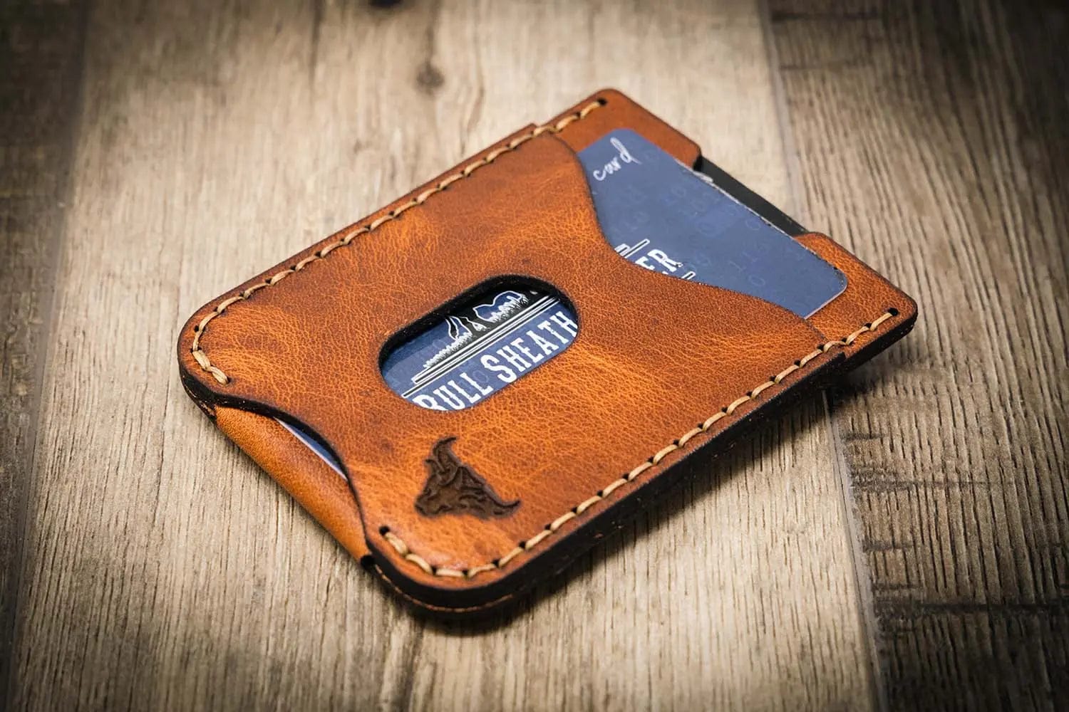 Bull Sheath Leather Chestnut Brown The Keller Money Clip