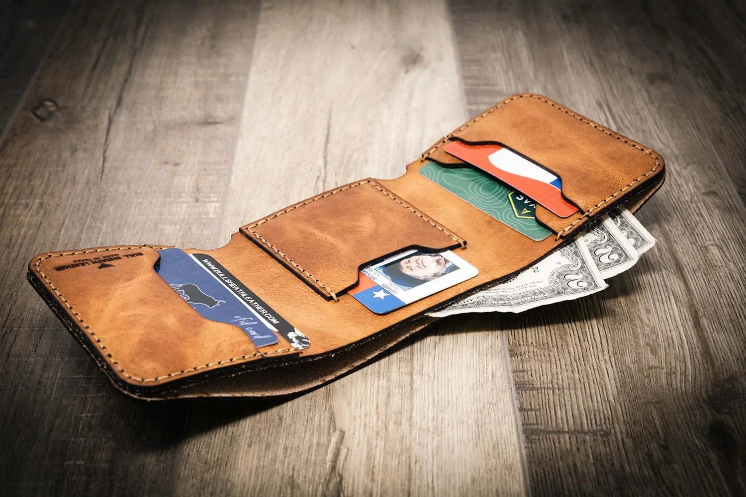 Bull Sheath Leather Leather Wallet The Trinity Trifold Wallet