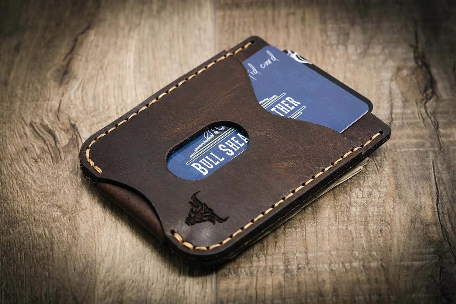 Bull Sheath Leather Walnut Brown The Keller Money Clip