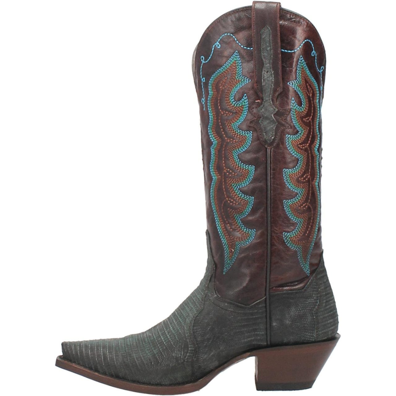 DAN POST Boots Dan Post Women's Drifter Turquoise/Brown Snip Toe Exotic Western Boots DP3007