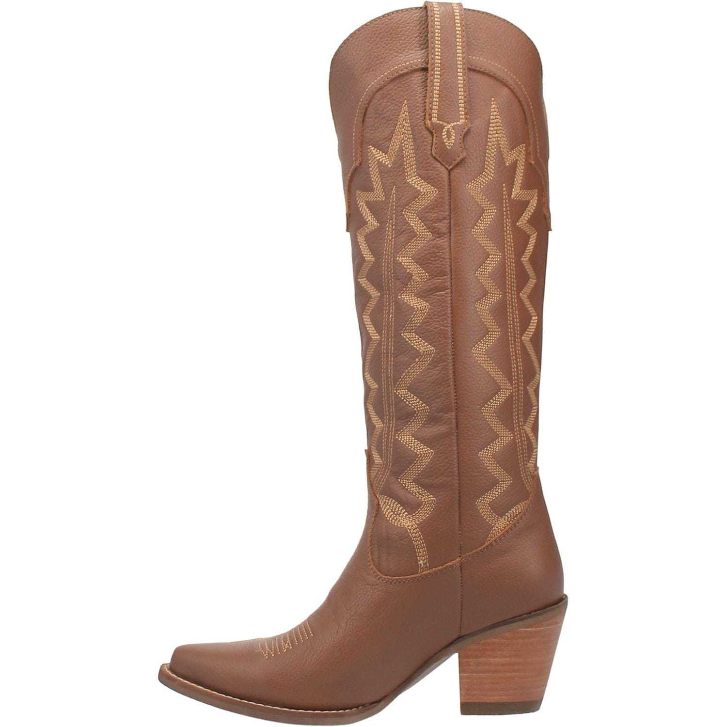 DINGO Boots Dingo Women's High Cotton Brown Leather Cowgirl Boots DI 936