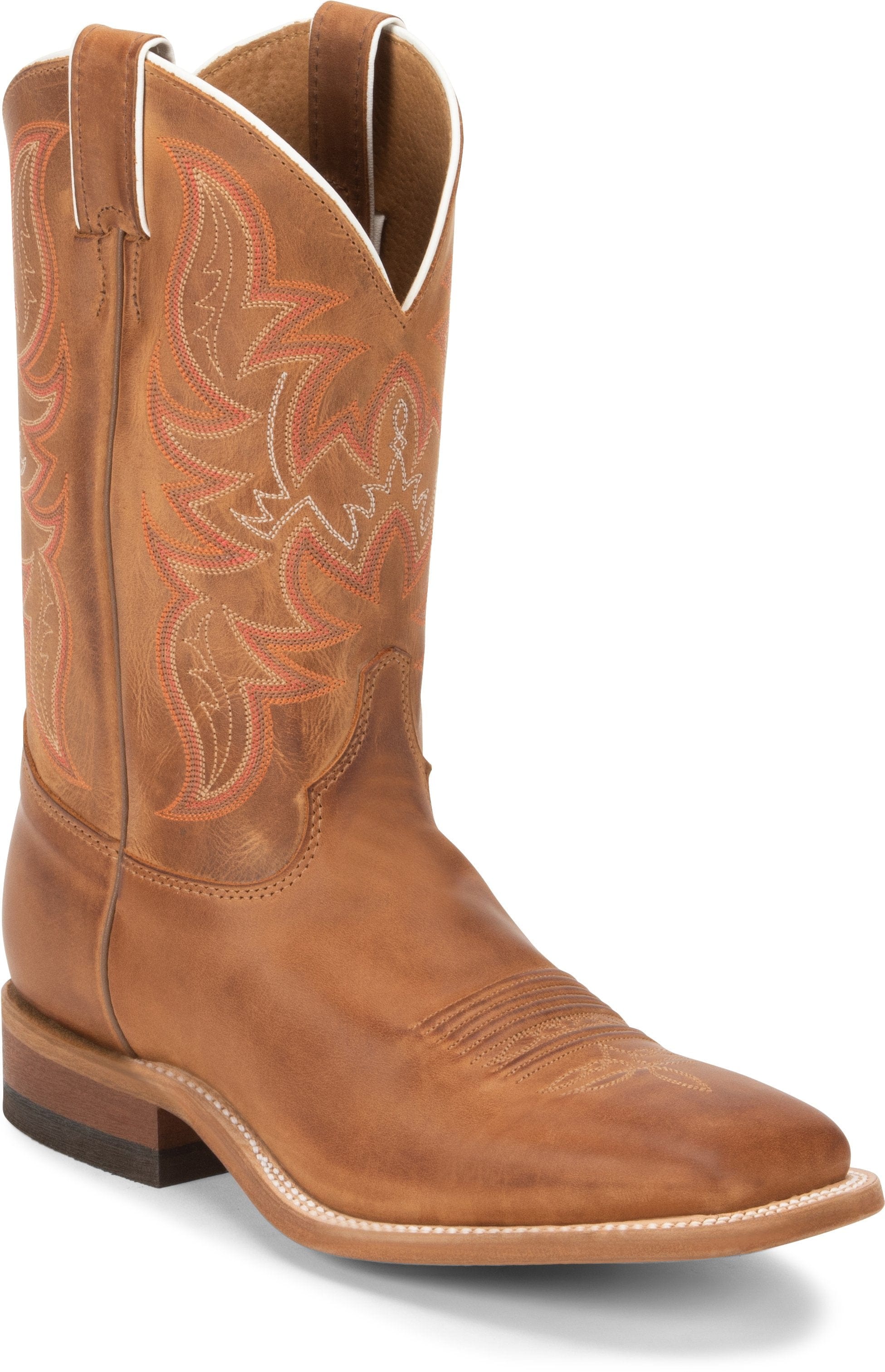 Justin Boots Boots Justin Men's Bent Rail Austin Distressed Cognac Cowboy Boots BR735