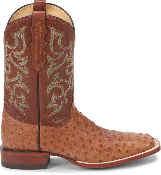 Justin Boots Boots Justin Men's Exotic Truman Cognac Full Quill Ostrich Cowboy Boots 8516