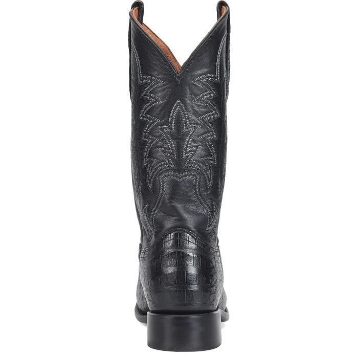 JUSTIN Boots Justin Men's Obsidian Black Panama Caiman Exotic Cowboy Boots GR5333