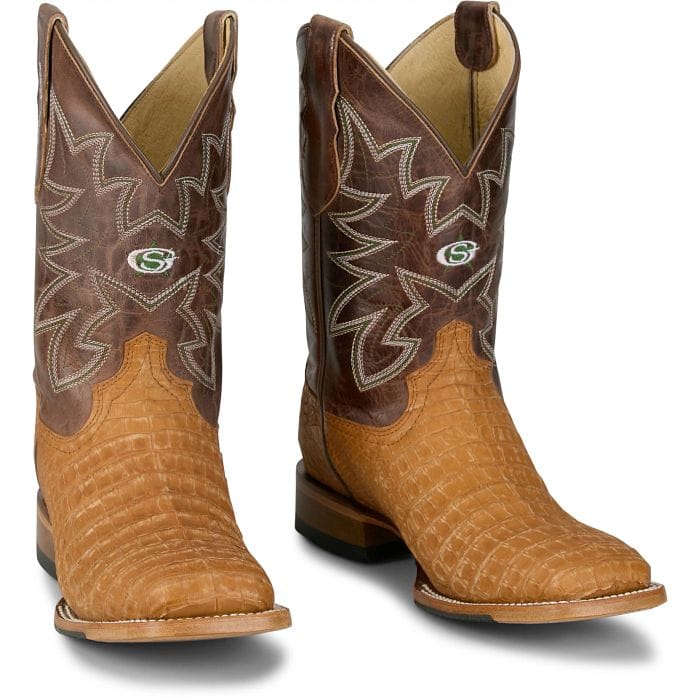 JUSTIN Boots Justin Men's Vintage Tan San Antone Caiman Western Exotic Boots GR5711
