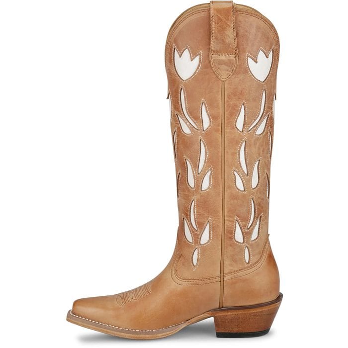 JUSTIN Boots Justin Women's Antique Tan May Floral Inlay Western Boots VN4456