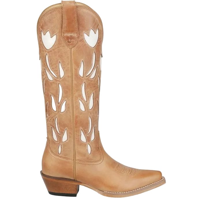 JUSTIN Boots Justin Women's Antique Tan May Floral Inlay Western Boots VN4456