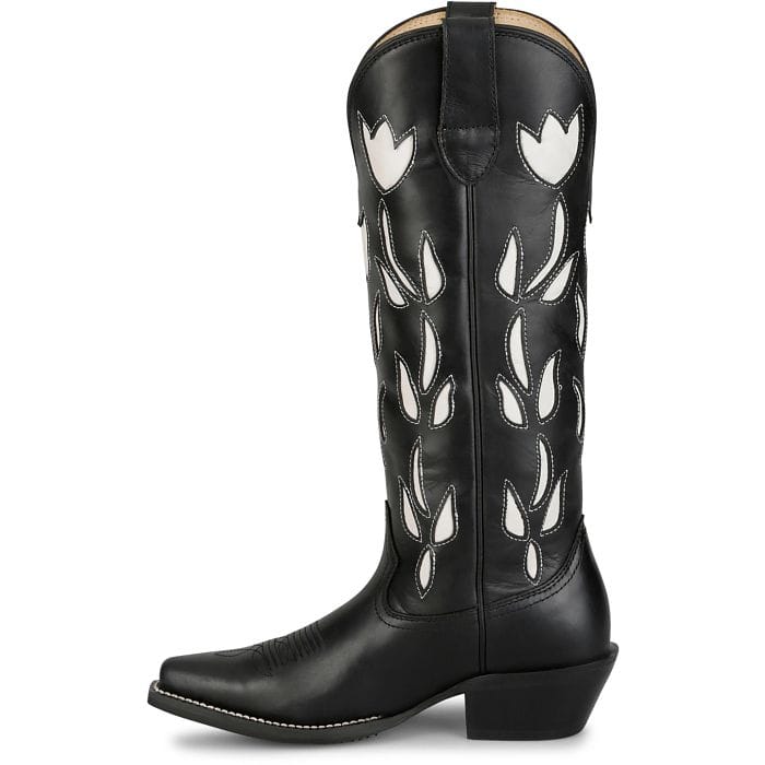 JUSTIN Boots Justin Women's Black May Floral Inlay Western Boots VN4455