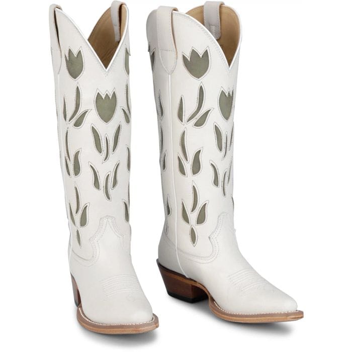 JUSTIN Boots Justin Women's Vintage White May Floral Inlay Western Boots VN4457