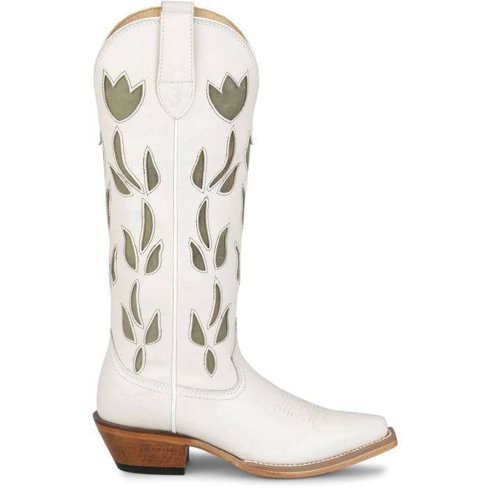 JUSTIN Boots Justin Women's Vintage White May Floral Inlay Western Boots VN4457