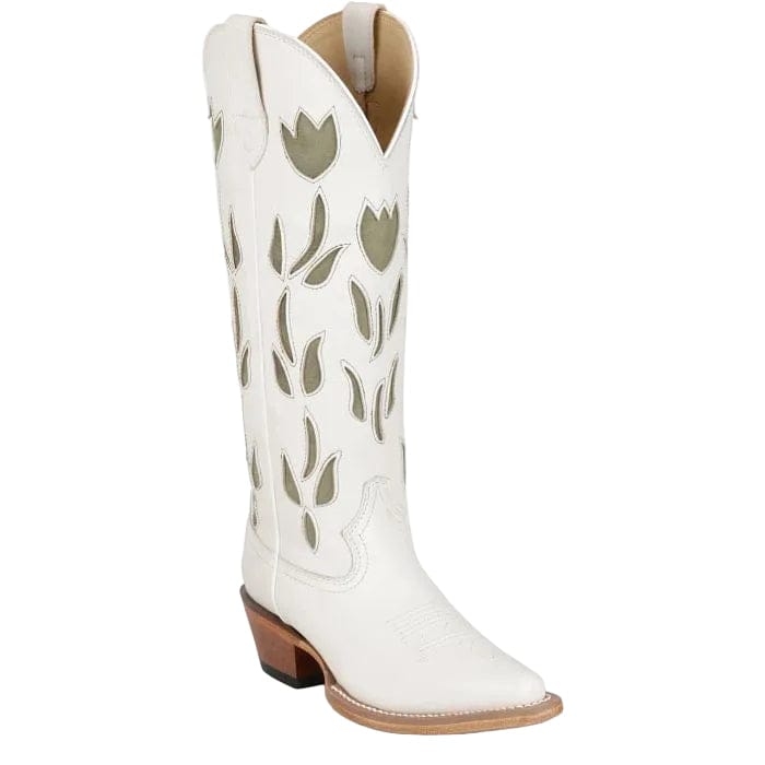 JUSTIN Boots Justin Women's Vintage White May Floral Inlay Western Boots VN4457
