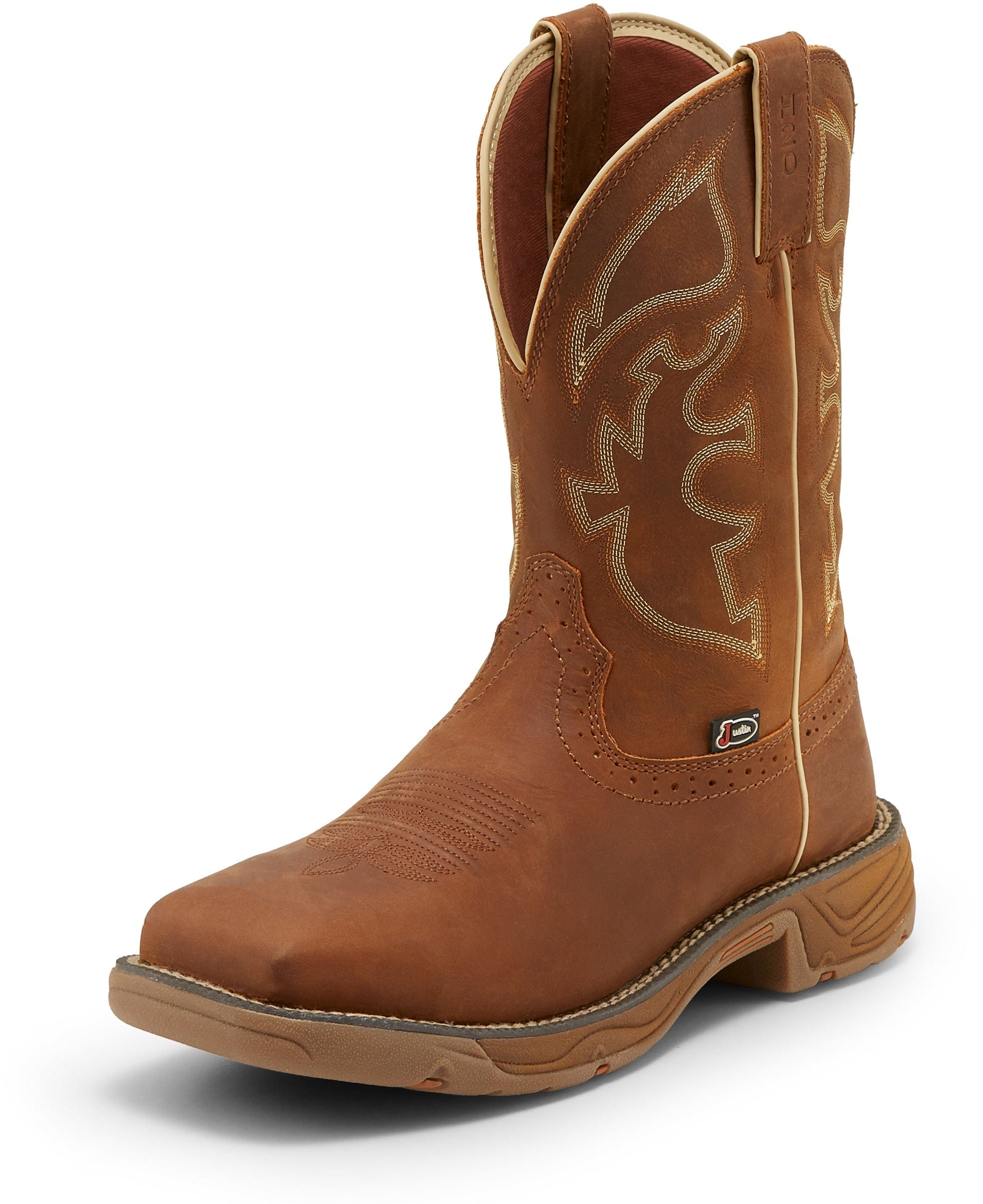Justin Work Boots Justin Men’s Stampede Rush Saddle Tan Work Boots – WK4330