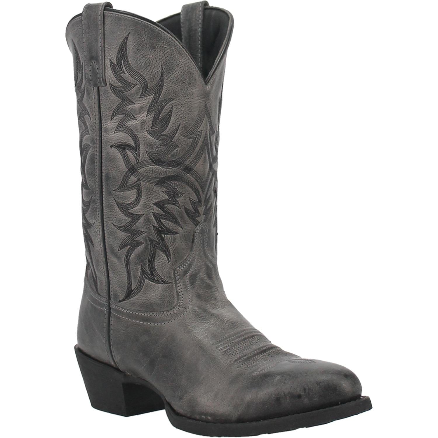 LAREDO Boots Laredo Men's Harding Grey Leather Cowboy Boots 68457