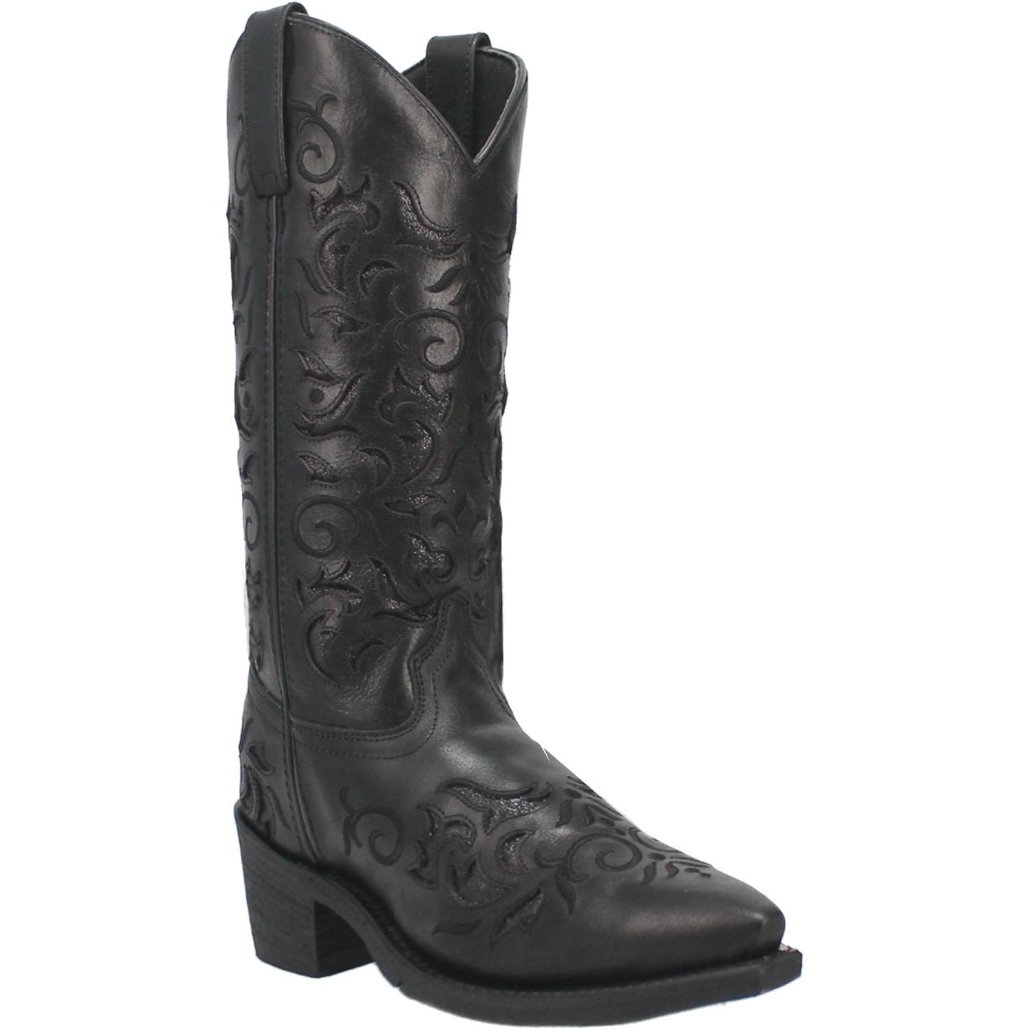 LAREDO Boots Laredo Women's Night Sky Black Leather Cowgirl Boots 52450