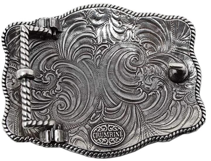 M&F WESTERN Buckle Crumrine Men's Silver Deer Scalloped Buckle 38038