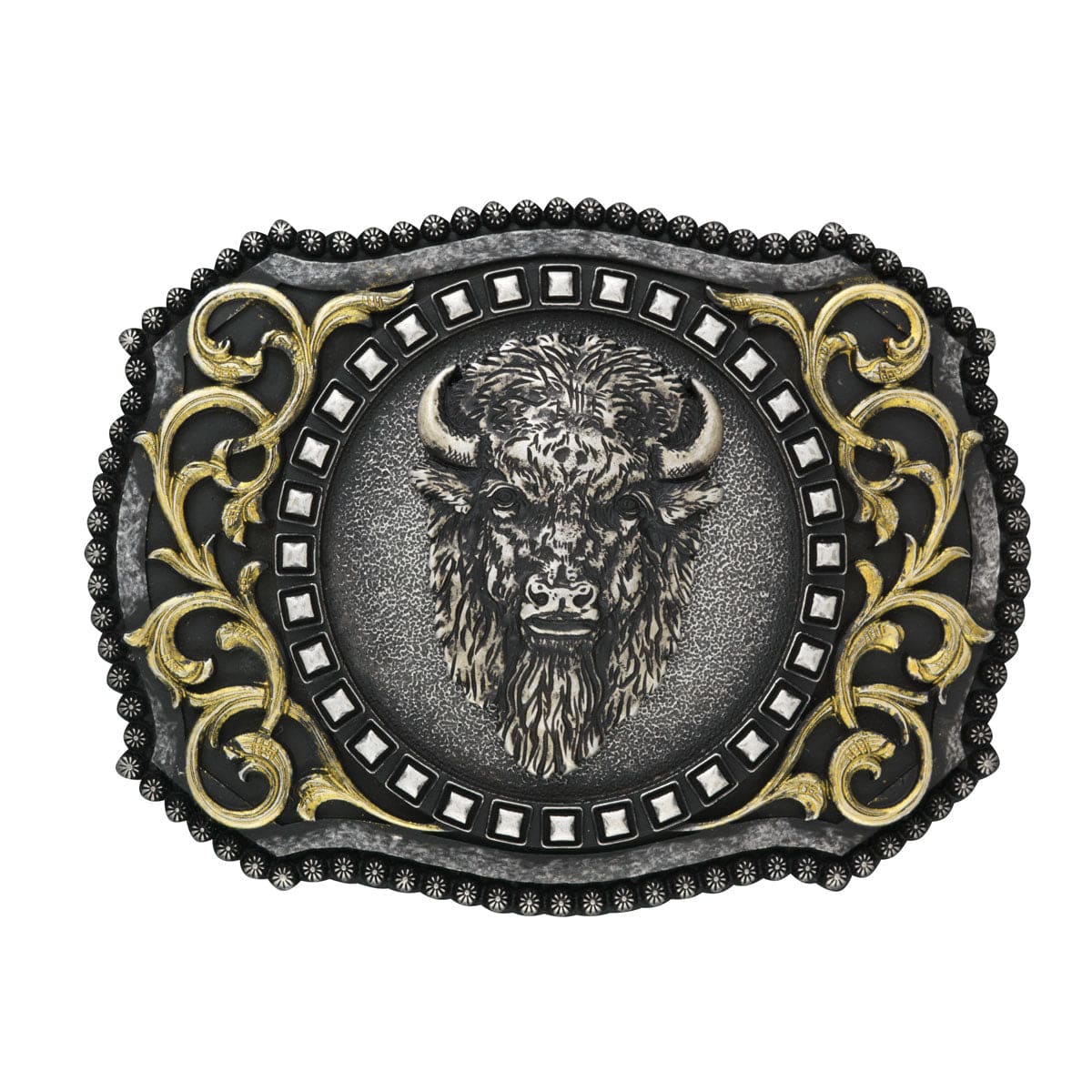 M&F WESTERN Buckle Nocona Men's Antique Silver Buffalo Buckle 37010