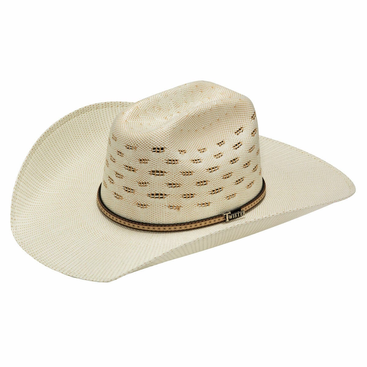 M&F WESTERN Hats M&F Western Unisex Twister Bangor Ivory/Tan Straw Cowboy Hat T71820
