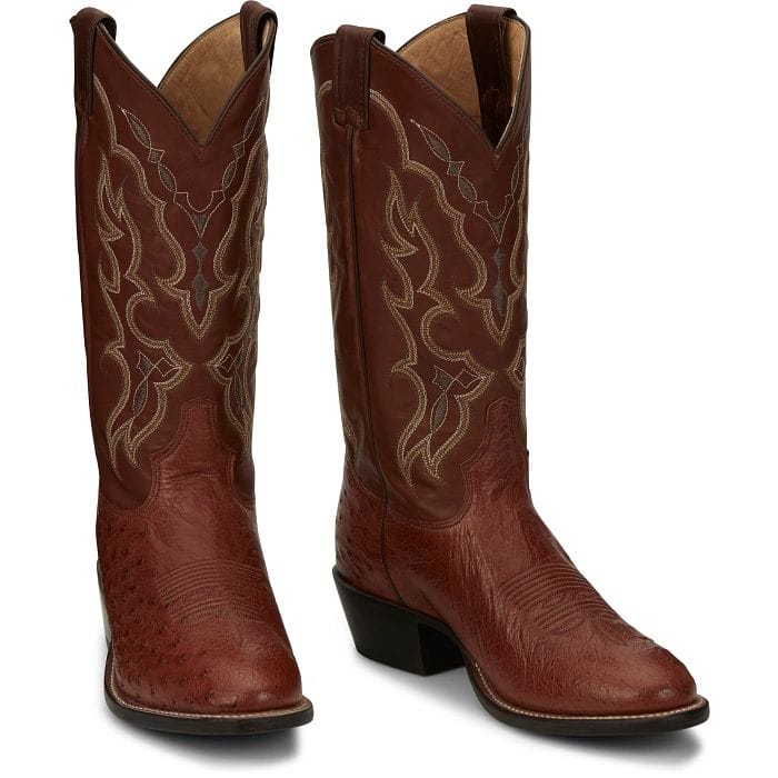 TONY LAMA Boots Tony Lama Men's Brandy Tiberius Smooth Ostrich Exotic Boots O6081