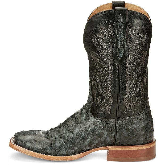 TONY LAMA Boots Tony Lama Men's Grey Moore Full Quill Ostrich Exotic Western Boots TL5355