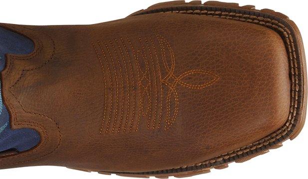 TONY LAMA Boots Tony Lama Men's Roustabout Blue/Tan Steel Toe Waterproof Work Boots TW5010