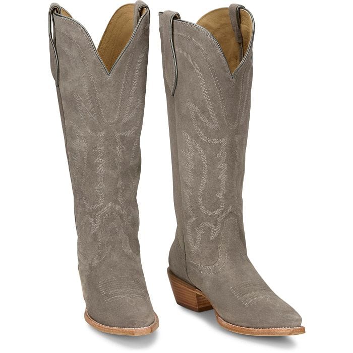 TONY LAMA Boots Tony Lama Women's Ash Grey Liz Suede Western Boots DR4260