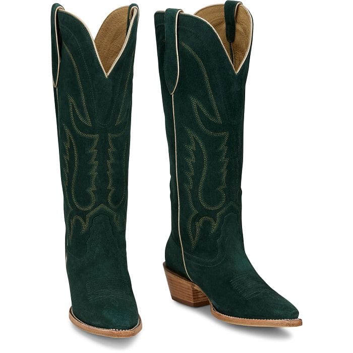 TONY LAMA Boots Tony Lama Women's Emerald Green Liz Suede Western Boots DR4262