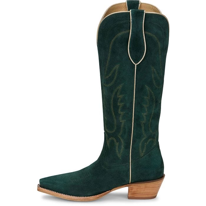 TONY LAMA Boots Tony Lama Women's Emerald Green Liz Suede Western Boots DR4262