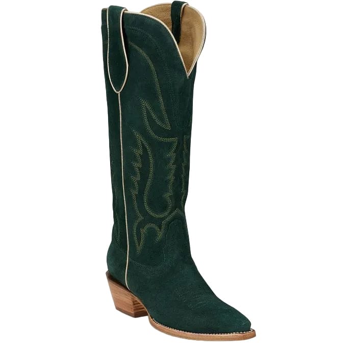TONY LAMA Boots Tony Lama Women's Emerald Green Liz Suede Western Boots DR4262