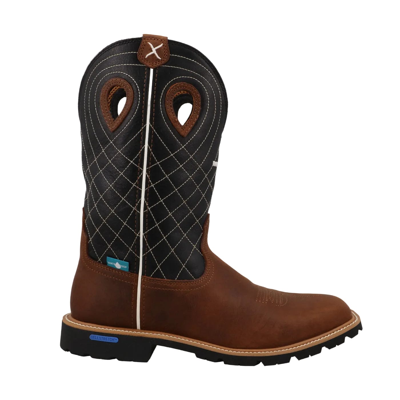 TWISTED X BOOTS Boots Twisted X Men's Clay & Black Tech X Waterproof Western Work Boot MXTPW01