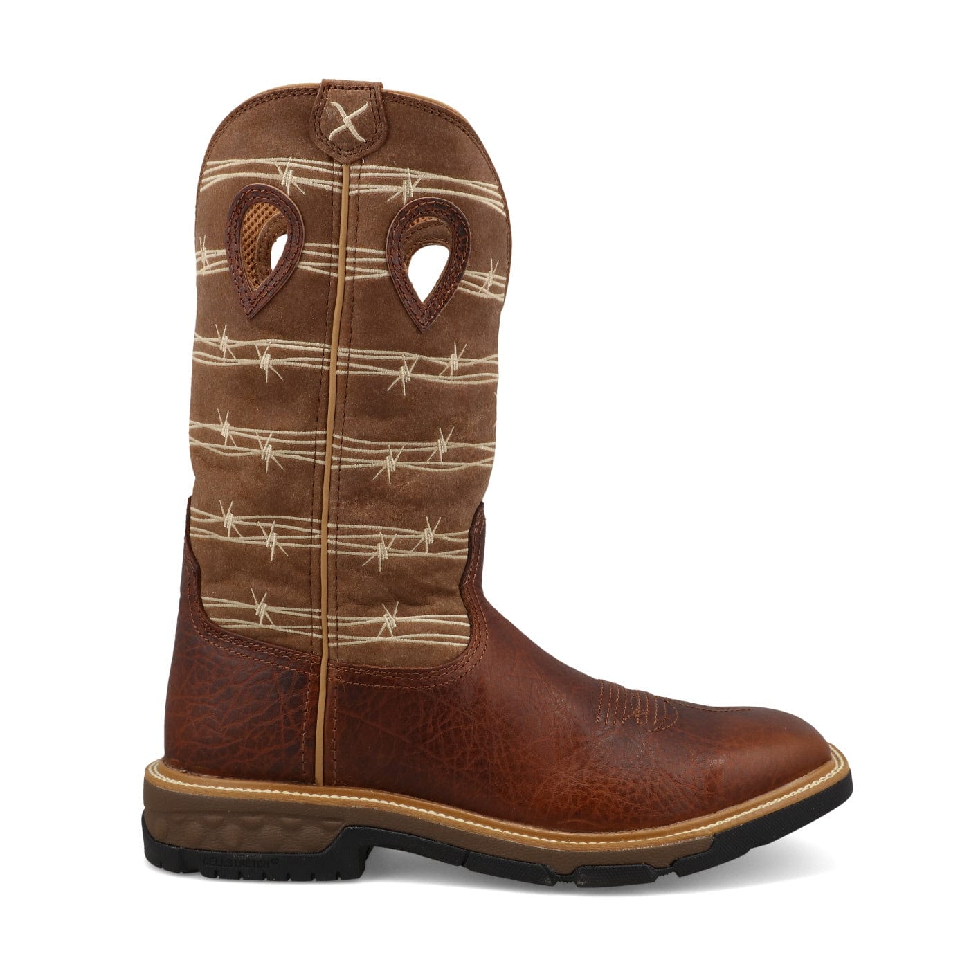 TWISTED X BOOTS Boots Twisted X Men's Rustic Brown & Lion Tan Western Work Boot MXB0010
