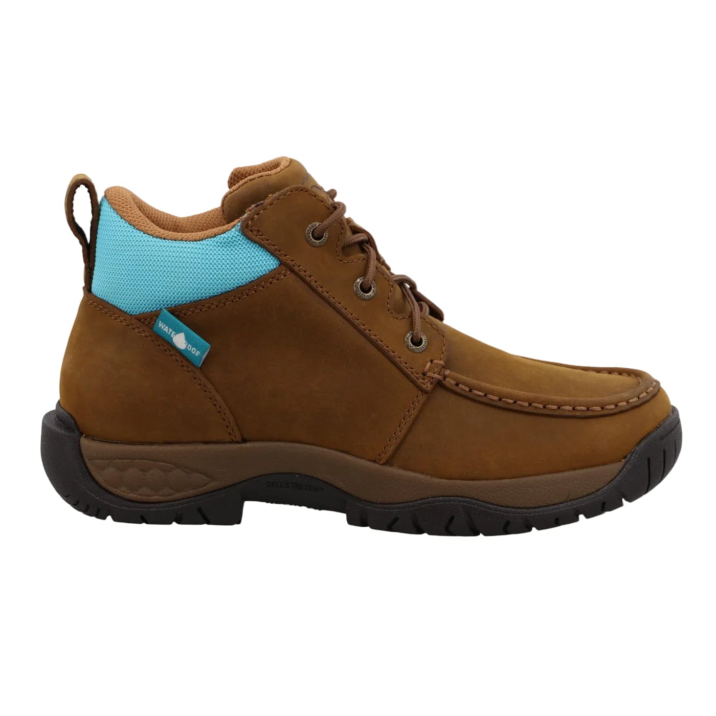 TWISTED X BOOTS Boots Twisted X Women's Oiled Saddle & Aruba Blue All Around Work Boot WAXW001