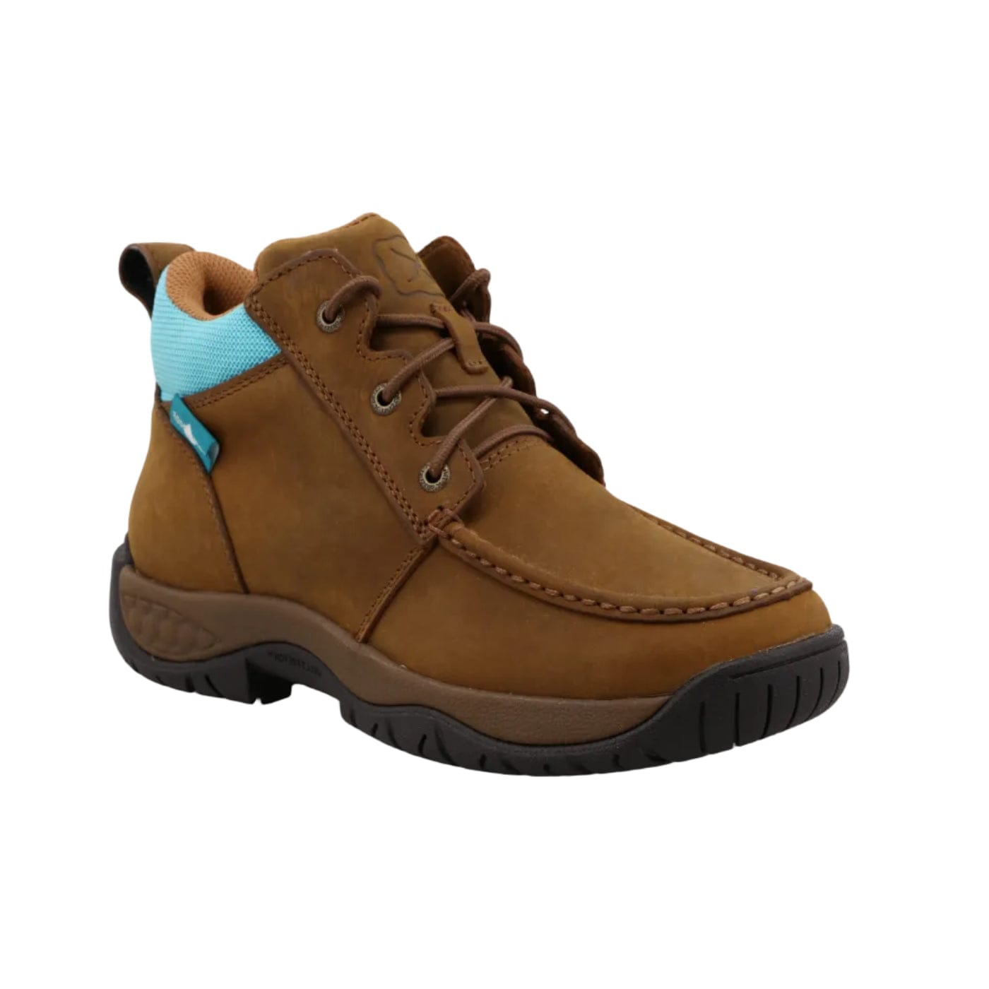 TWISTED X BOOTS Boots Twisted X Women's Oiled Saddle & Aruba Blue All Around Work Boot WAXW001