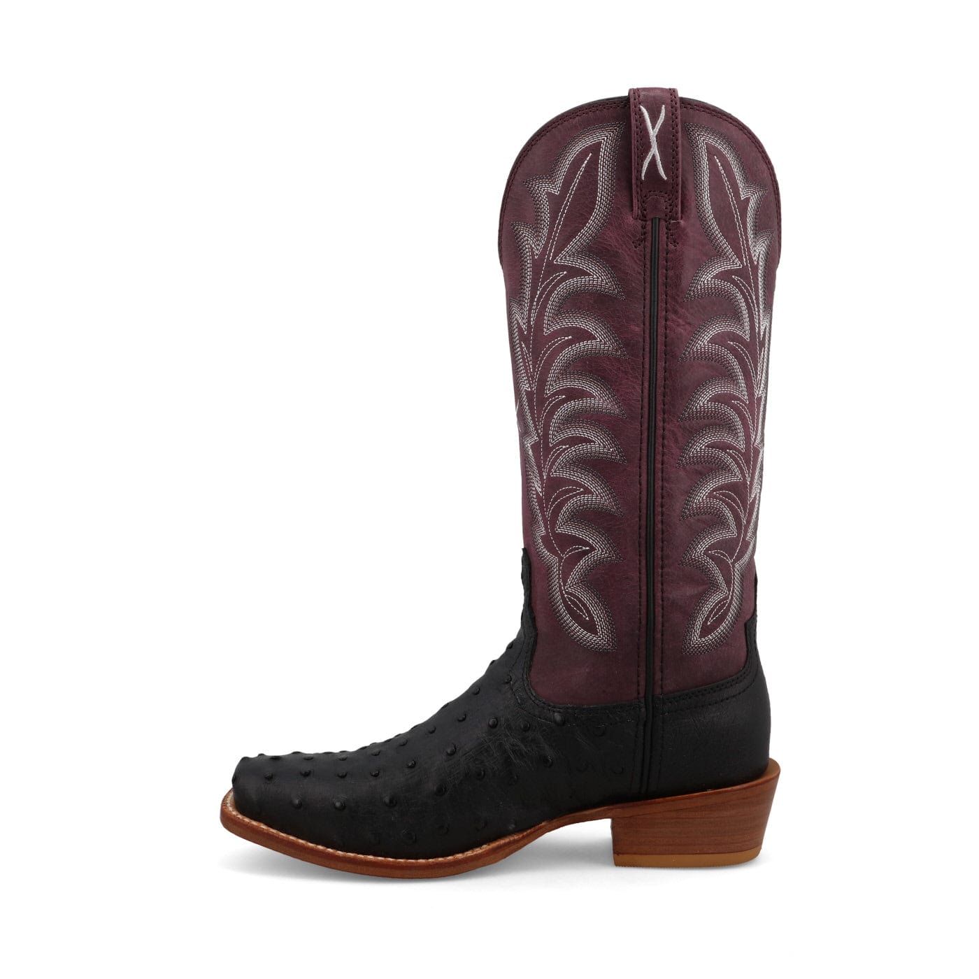 TWISTED X BOOTS Boots Twisted X Women's Reserve Black Ostrich & Purple Potion Exotic Boots WXPL001