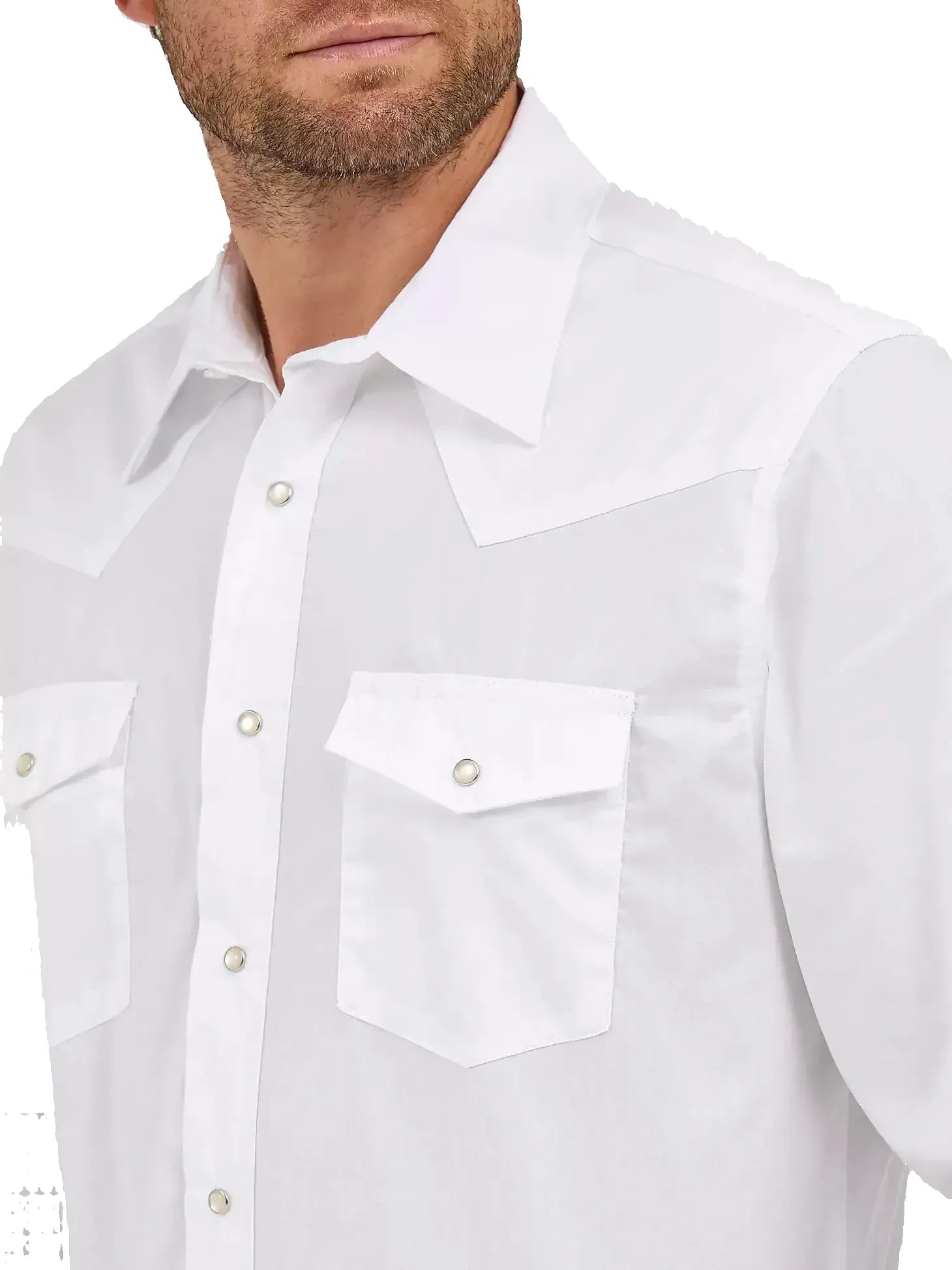 WRANGLER Shirts Wrangler Men's White Long Sleeve Pearl Snap Shirt 1071105WH