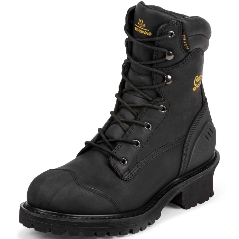 Chippewa Boots Boots Chippewa Men's Black Logger Insulated Waterproof Work Boots 55058