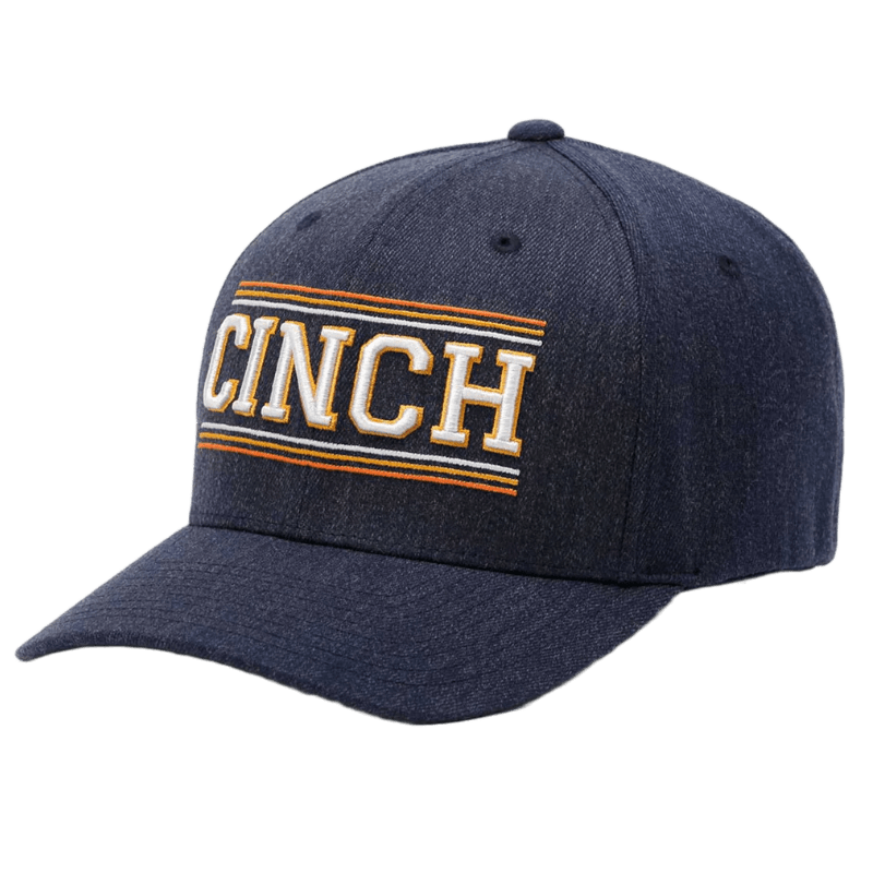 CINCH Hats Cinch Men's Navy Denim FlexFit Ball Cap MCC0627786