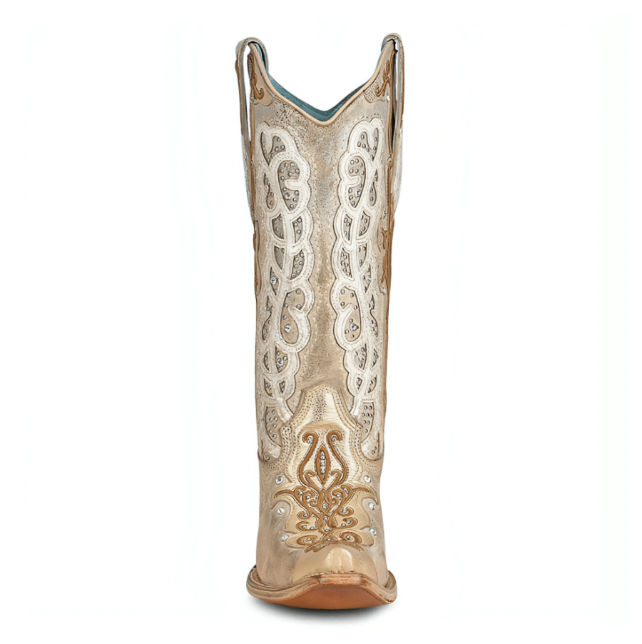 CORRAL BOOTS Boots Corral Women's Gold Bone Overlay Western Boots C3895