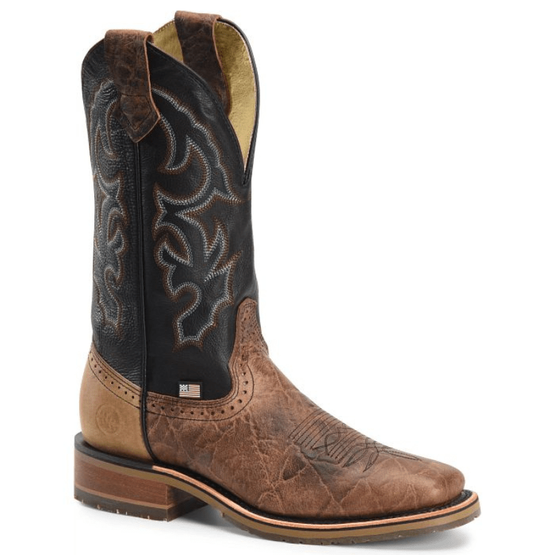 DOUBLE H Boots Double H Men's Grissom Black Square Toe Work Boots DH4644