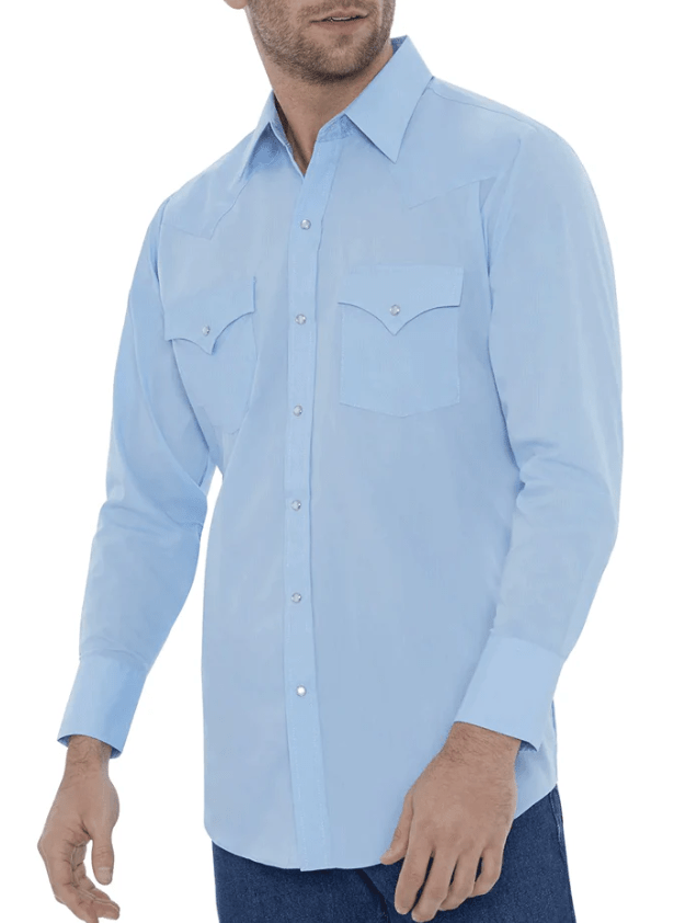 Ely & Walker Shirts Ely Walker Men's Light Blue Long Sleeve Western Shirt 1520190582