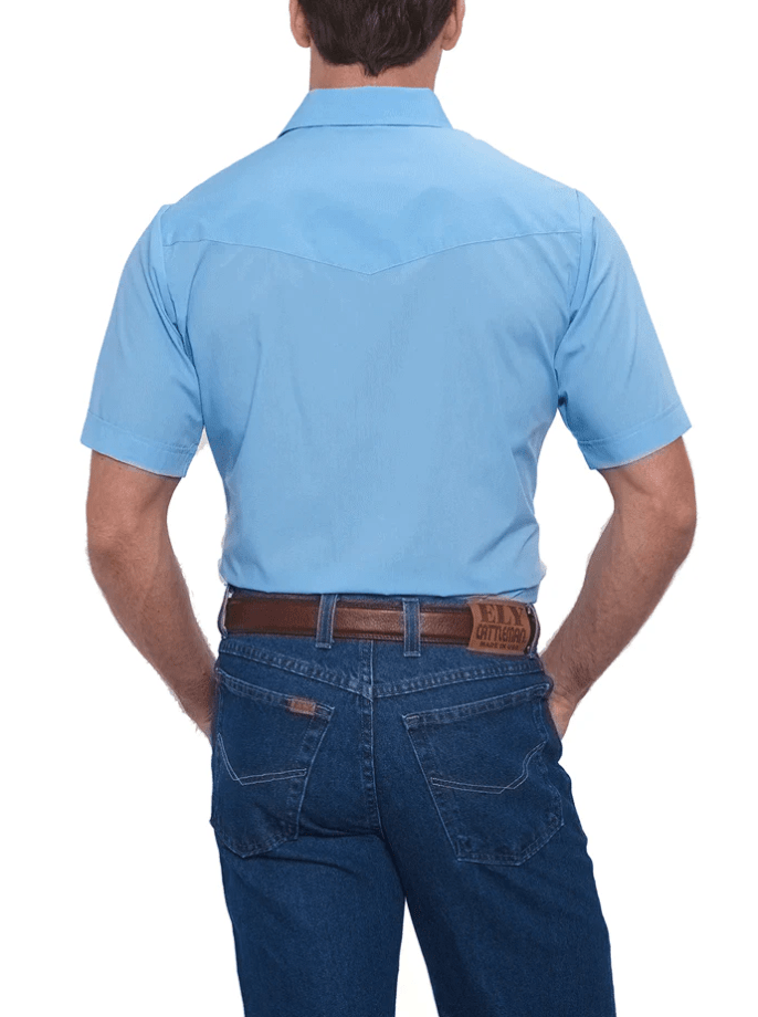 ELY & WALKER Shirts Ely Walker Men's Light Blue Short Sleeve Western Shirt 15201605-82
