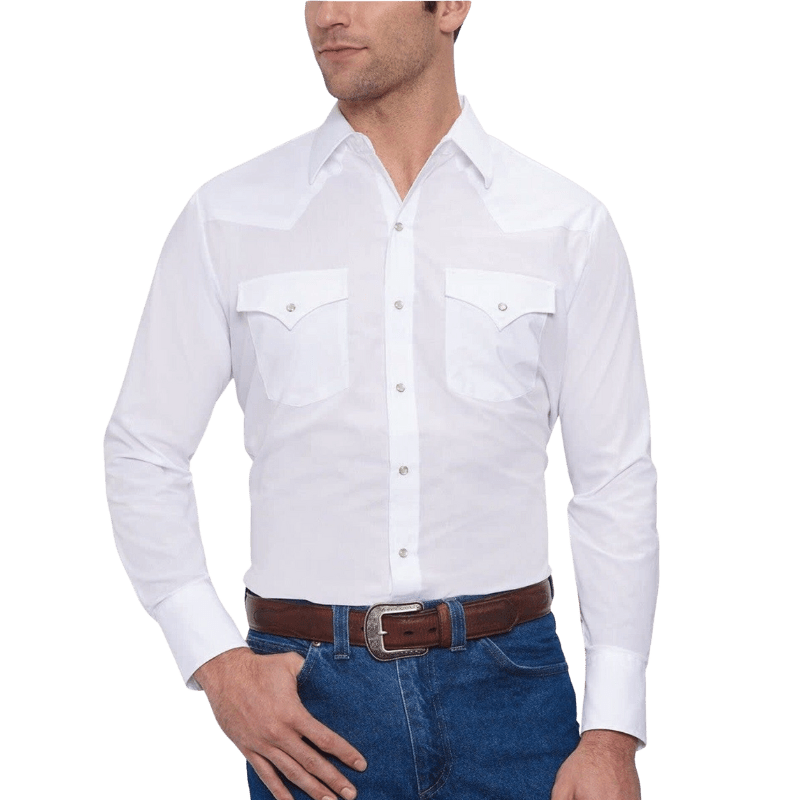 ELY & WALKER Shirts Ely Walker Men's White Long Sleeve Western Shirt 15201905-01