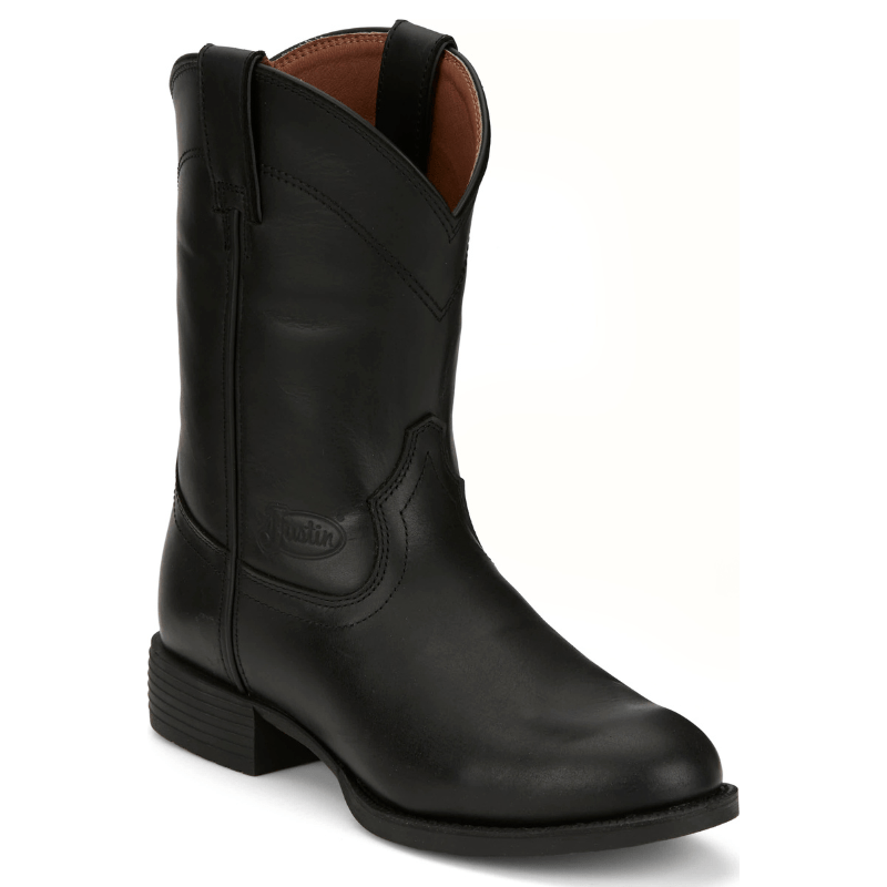 Justin Boots Boots Justin Men's Stampede Kilgore Jet Black Round Toe Roper Boots SE7500