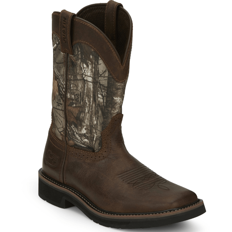Justin Boots Boots Justin Men's Stampede Trekker Camo Waterproof Pull-On Work Boots SE4676