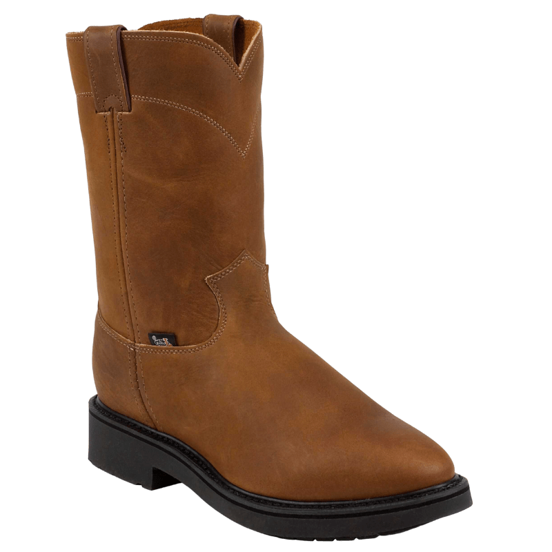 Justin Work Boots Justin Men's Conductor Brown ASTM Pull On Work Boots 4760