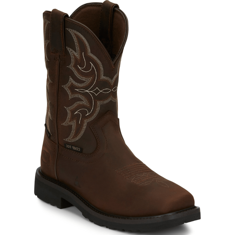 Justin Work Boots Justin Men's Stampede Ricochet Composite Toe Waterproof Western Work Boot - SE3003
