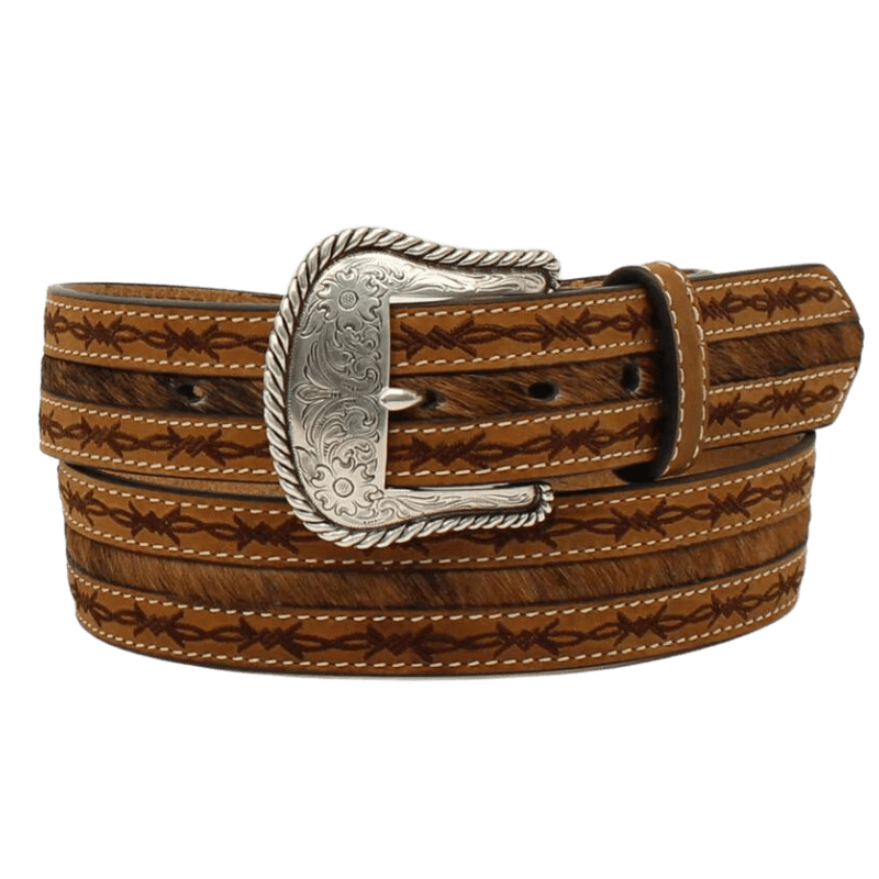 M&F WESTERN Belts Nocona Men's Brown Barbwire Edges Belt N2410208