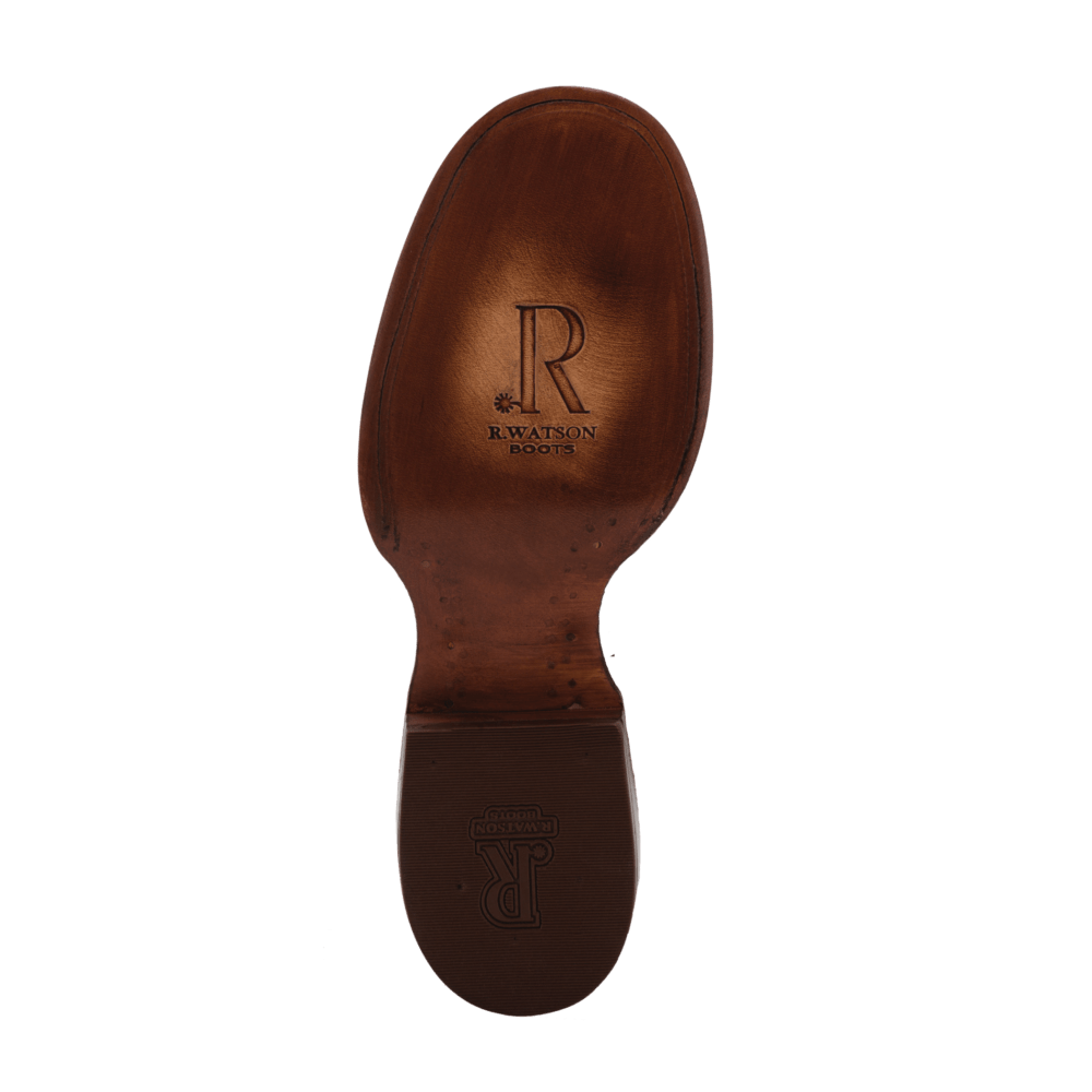 R WATSON BOOTS Boots R. Watson Men's Black/Mad Dog Peanut Goat & Ostrich Exotic Western Boots RW5000-2