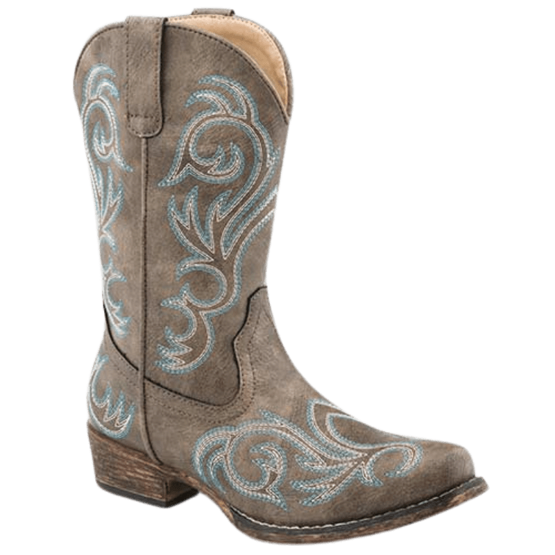 Roper Boots Roper Little Kids Riley Brown Snip Toe Western Boots 09-018-1566-2025 BR